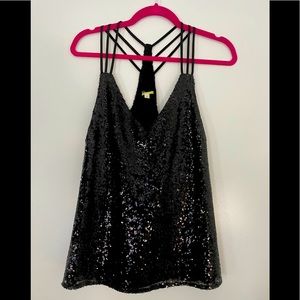 Gianni Bini Black Sequin Top